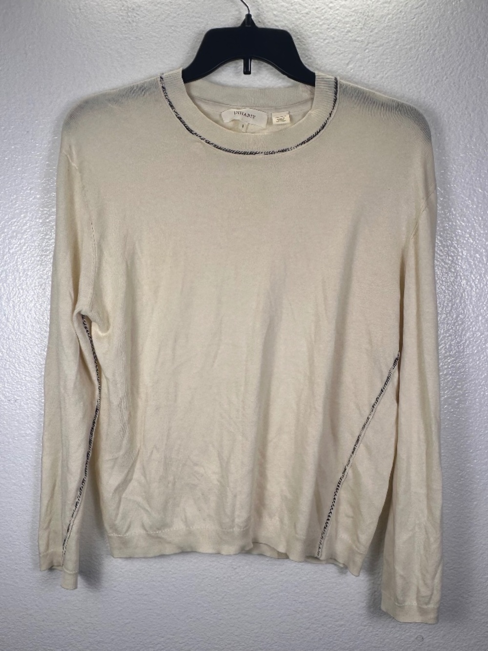 Inhabit Scoop Neck Cream Sweater. Sz 3.